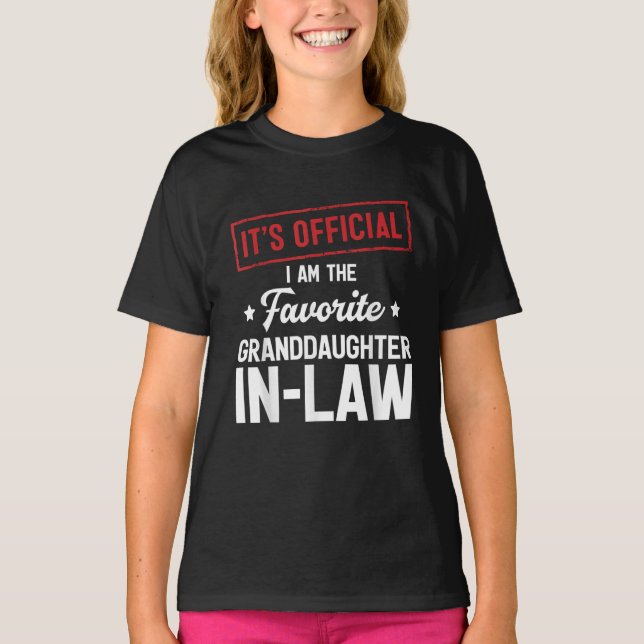 T-shirt Officielle Je suis la petite-fille préférée (Devant)