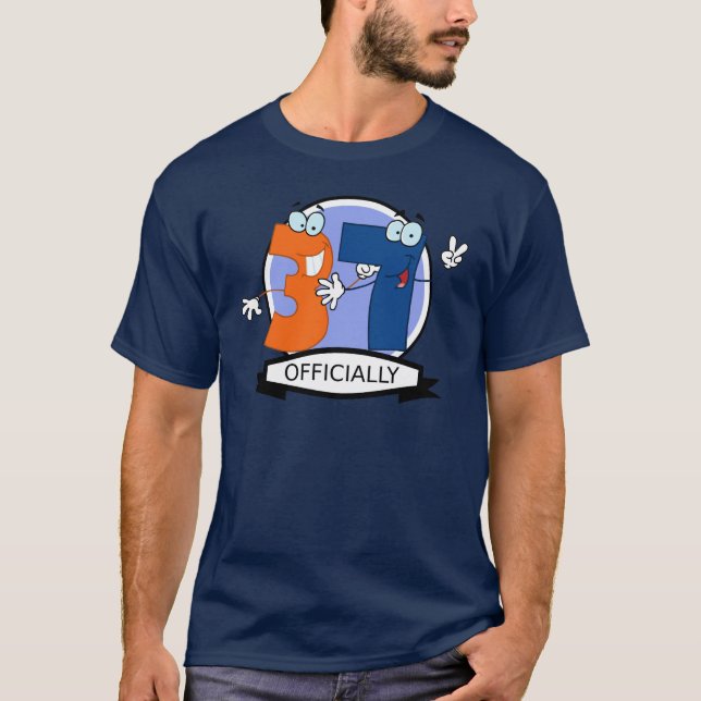 T-shirt Officiellement bannière de 37 anniversaires (Devant)