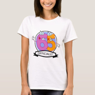 T-shirt Officiellement bannière de 65 anniversaires