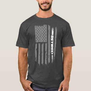 T-shirt Officier Correctionnel Retraité Drapeau Amérique