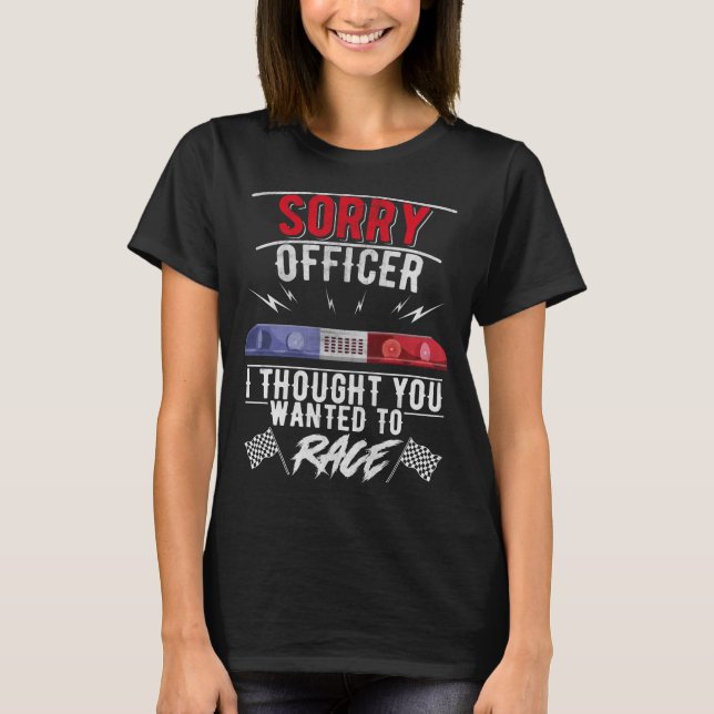 T-shirt Officier De Course De Voiture Drôle Hommes Drôle C (Devant)
