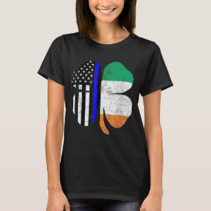 T-shirt Officier de police du drapeau irlandais américain 
