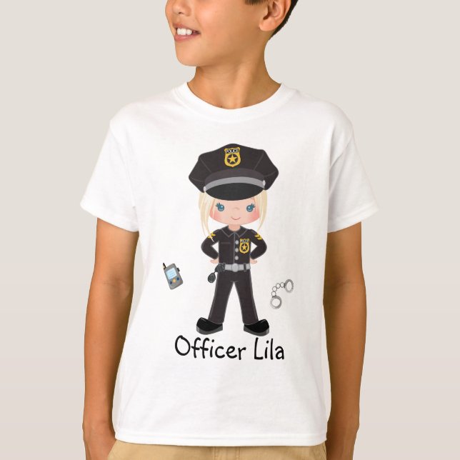 T-shirt Officier de police féminin personnalisé Applicatio (Devant)