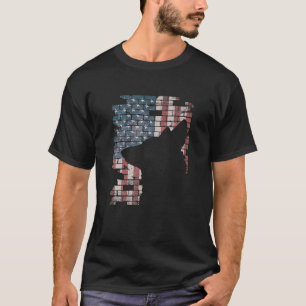 T-shirt Officier de police K9 Chien Shep PD Drapeau améri