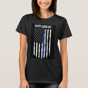 T-shirt Offre de la fête du Travail Thin Blu Line Vintage