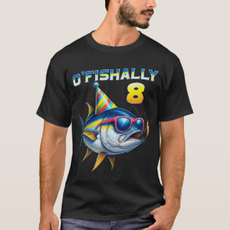T-shirt Ofishally 8 Years Old Funny Fishing 8th Birthday T