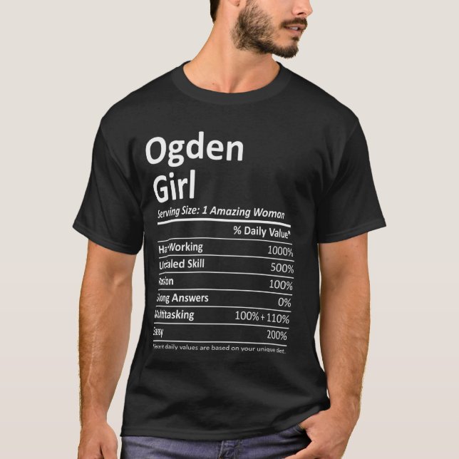 T-shirt Ogden Girl Ut Utah Funny City Accueil Racines Usa (Devant)