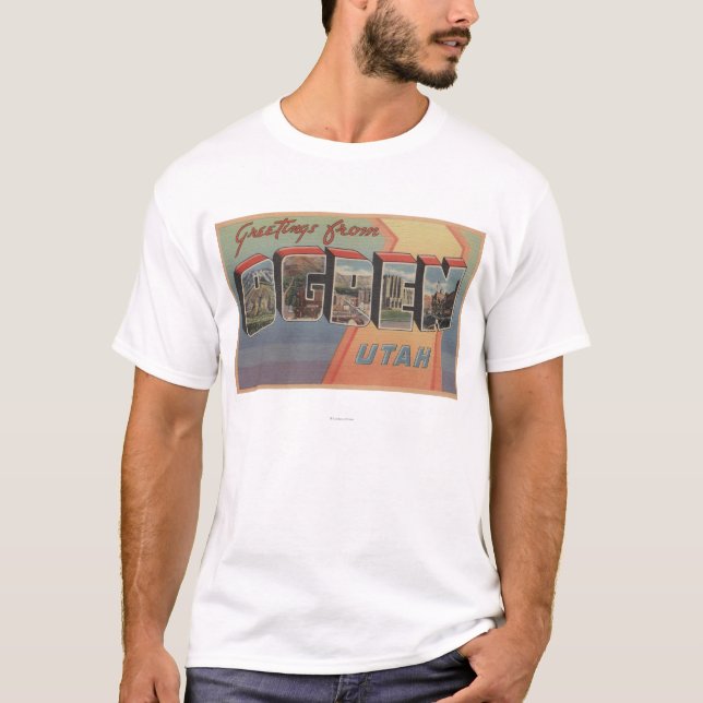 T-shirt Ogden, lettre ScenesOgden, UT 3 d'UtahLarge (Devant)