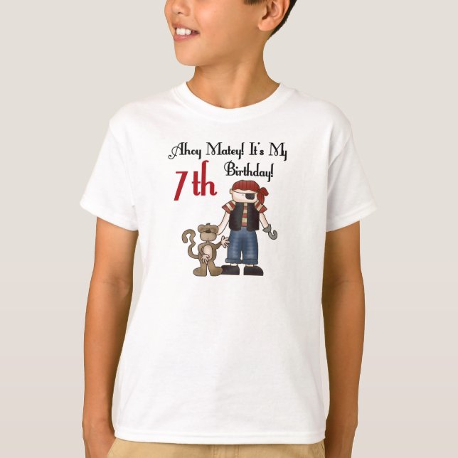 T-shirt Oh 7ème anniversaire de pirate de copain (Devant)