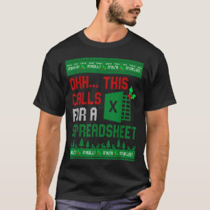 T-shirt Oh ceci appelle un pull de Noël de feuille de calc