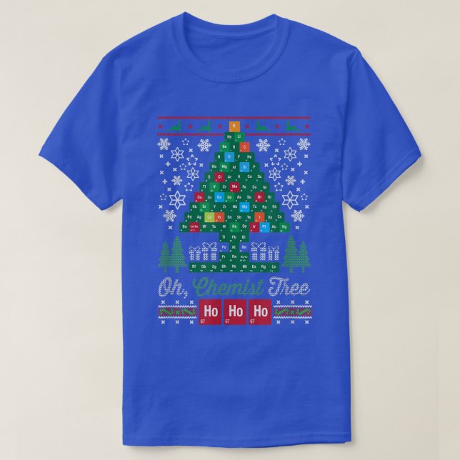 T-shirt Oh Chemist Tree Joyeux Noël Chemistree (Design devant)