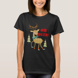 T-shirt Oh Deer ! Cadeau de Noël Cerf aux arbres