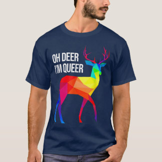 T-shirt Oh Deer je suis gay je LGBT Rainbow I Gay pride 