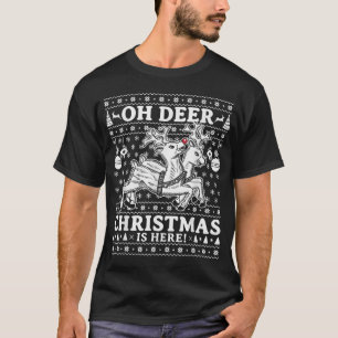 T-shirt Oh Deer Noël Est Ici Reindeen Vilain Noël
