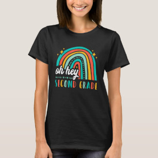 T-shirt Oh Hé Deuxième année Retour à l'école Rétro Arc-en