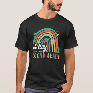 T-shirt Oh Hé Deuxième année Retour à l'école Rétro Arc-en