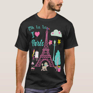 T-shirt Oh la la I love Paris Tour Eiffel