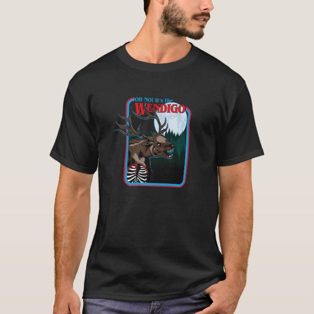 T-shirt Oh No It's The Wendigo   Retro 80s Cryptid (Devant)
