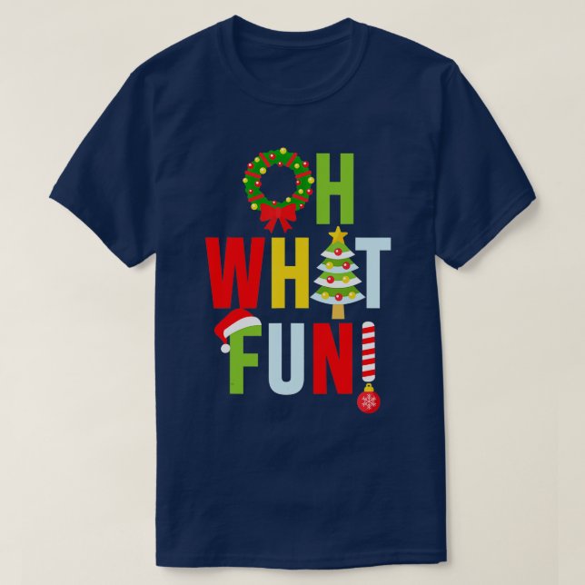 T-shirt Oh Quel Noël Amusant Avec La Serrure Et L'Arbre (Design devant)