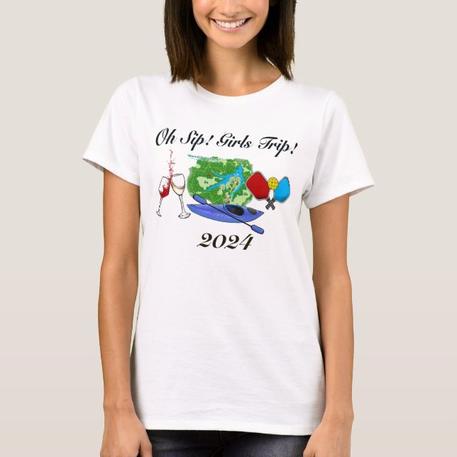 T-shirt Oh Sip ! Voyage de fille ! (Devant)