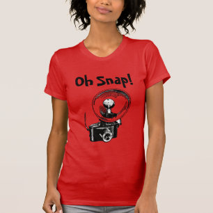 T-shirt Oh Snap avec appareil photo vintage cool