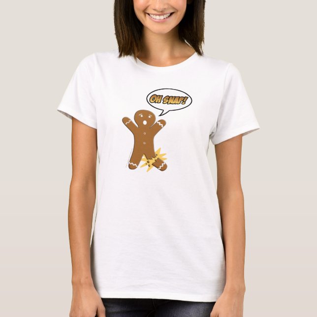 T-shirt Oh Snap Funny Christmas Gingerbread Homme Broken (Devant)