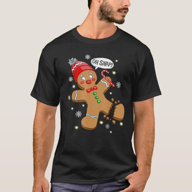 T-shirt Oh Snap Gingerbread Cookie Man Costume équipe de c (Devant)