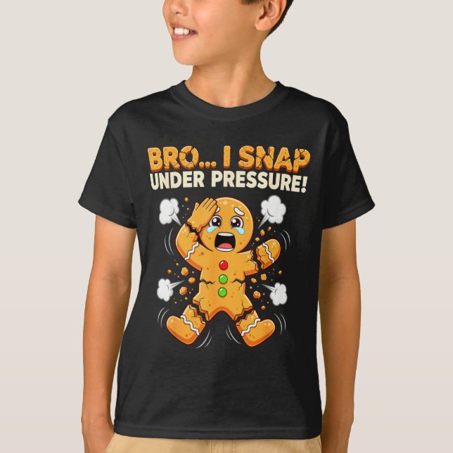T-shirt Oh Snap Gingerbread Man Cookies I Snap Under Press (Devant)