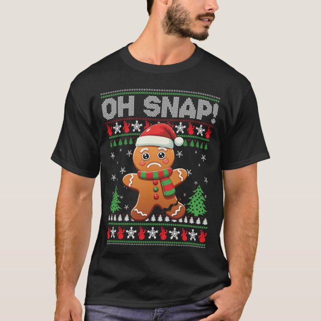 T-shirt Oh Snap pain d'épices Noël Noël Noël Noël biscuit (Devant)