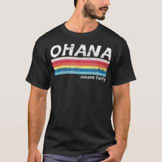 T-shirt Ohana signifie famille Vintage rétro Hawaii Tropic