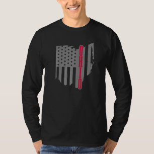 T-shirt Ohio American Flag State Map Fierté patriotique 4e
