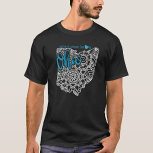 T-shirt Ohio Home État Oh Mandala Carte Usa America Us Par