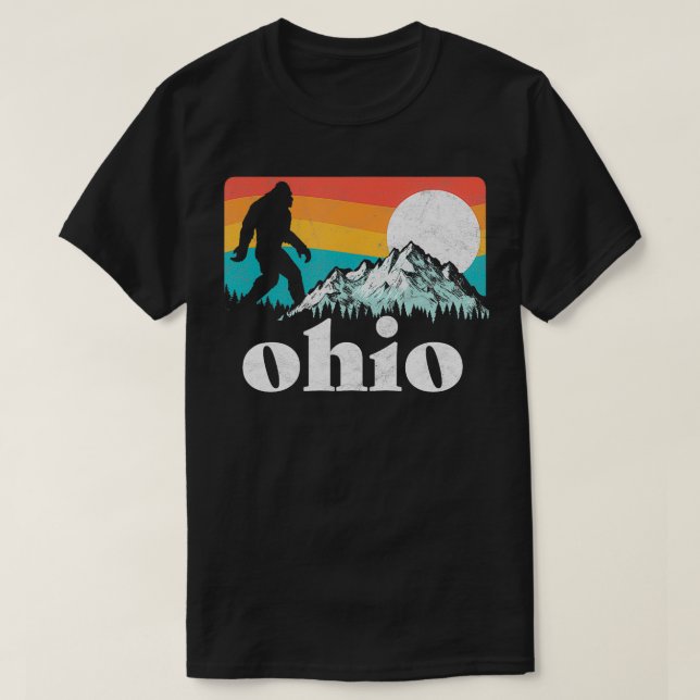 T-shirt Ohio Retro State Pride Mountains (Design devant)