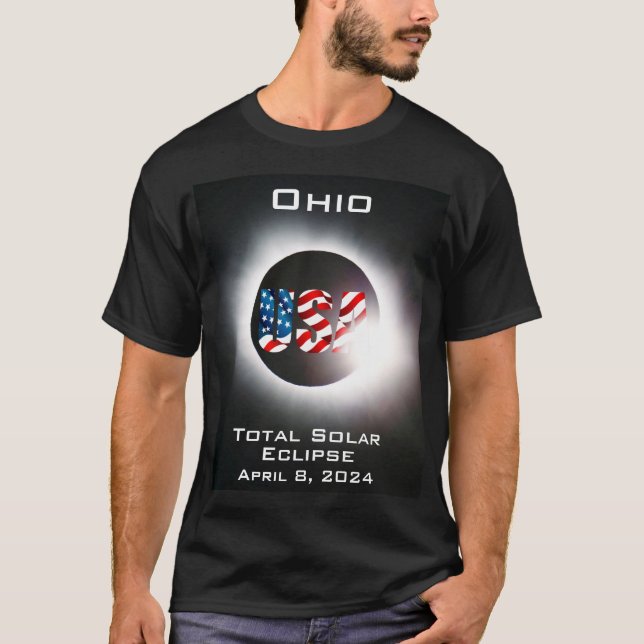 T-shirt Ohio USA Total éclipse solaire 8 avril 2024 (Devant)