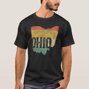 T-shirt Ohio Vintage Retro Sunset Distressed State Map