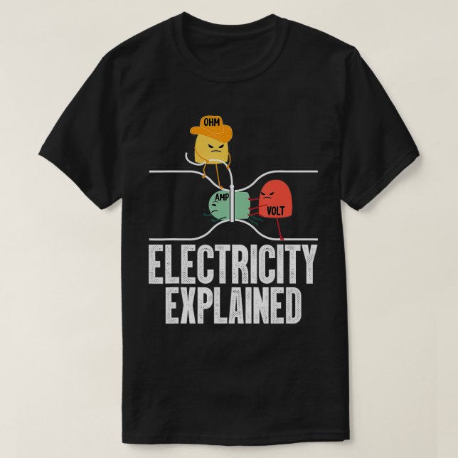 T-shirt Ohm Volt Amp Electricity Expliqué Funny Electrici (Design devant)