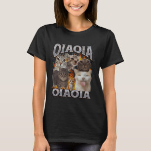 T-shirt Oia Oia Mème de Chat Drôle Graphique Bootleg