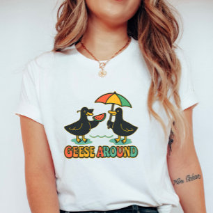 T-shirt Oie drôle d'été, oies autour de vacances mignonnes