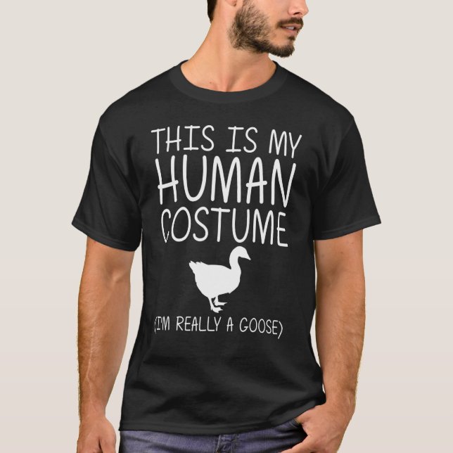 T-shirt Oie Easy Halloween Costume humain Aquarelle Anima (Devant)