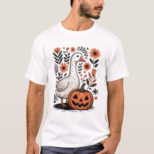 T-shirt Oie Halloween Oie automnale Oie florale Boho Hallo
