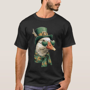 T-shirt Oie Irlandaise avec Lunettes de Soleil Cœurs Trèfl