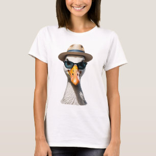 T-shirt Oie lunaire joueuse portant des lunettes de soleil
