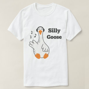T-shirt Oie Ridicule Avec Écouteurs – Oie Drôle Mignonne