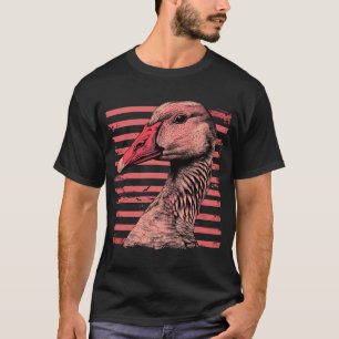 T-shirt Oie sur bandes vintages roses