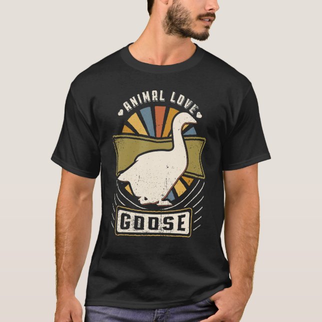 T-shirt Oie Vintage classique animal rétro (Devant)