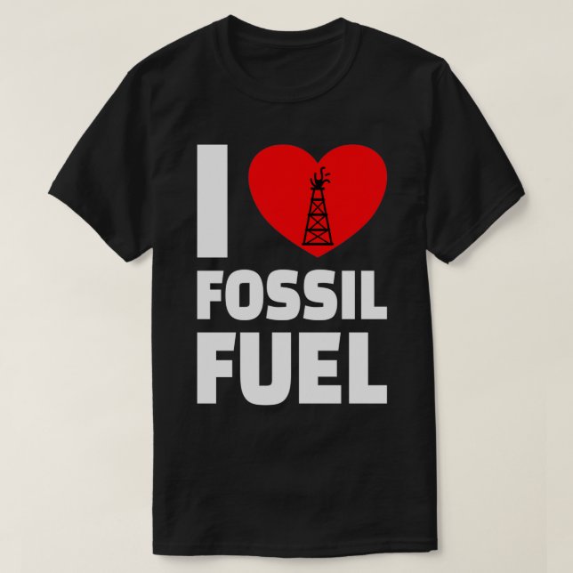 T-shirt OILFIELD HUILE TRAVAILLEUR J'aime le combustible f (Design devant)