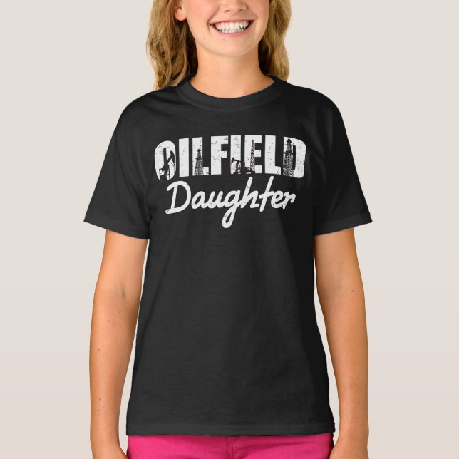 T-shirt Oilfield Worker Rig Roc Roc Oilfield fille (Devant)