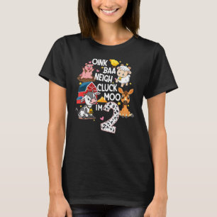 T-shirt Oink Baa Moo Je suis 2 enfants Anniversaire Élevag