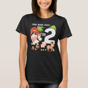 T-shirt Oink Baa Moo Je suis 2 thème de la ferme Anniversa