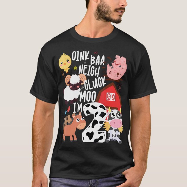 T-shirt Oink Baa Neigh Cluck Moo Im Deux Agriculteurs Anni (Devant)